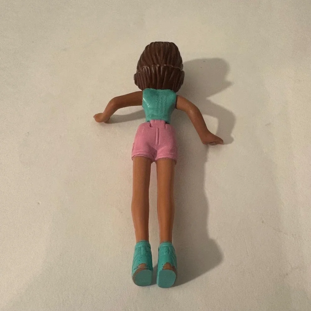 Polly Pocket Doll 2003 McDonald's Figure Pink Shorts Teal Top 3.5